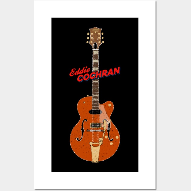 Eddie Cochran Electric Guitar Wall Art by Daniel Cash Guitar